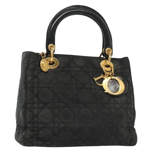 DIOR Canage Hand Bag Nylon Black Gold - Picture 1 of 12